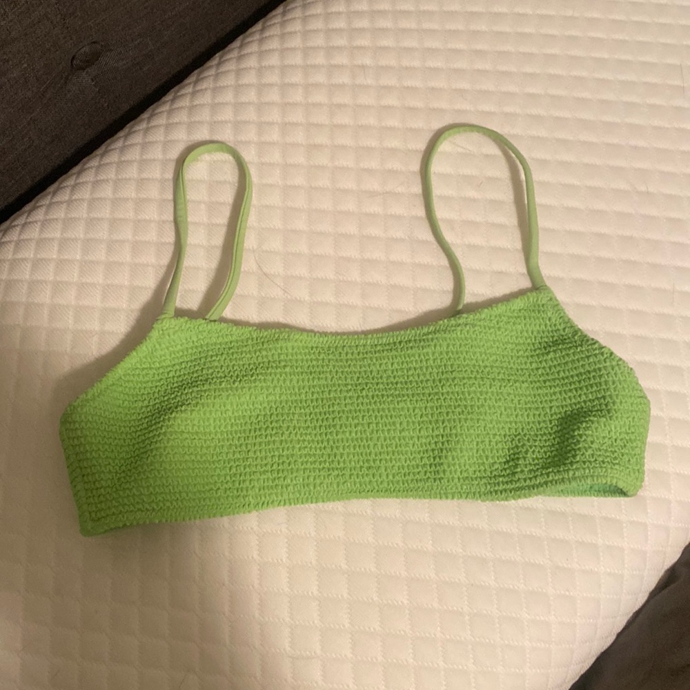 PacSun neon green ribbed bikini top